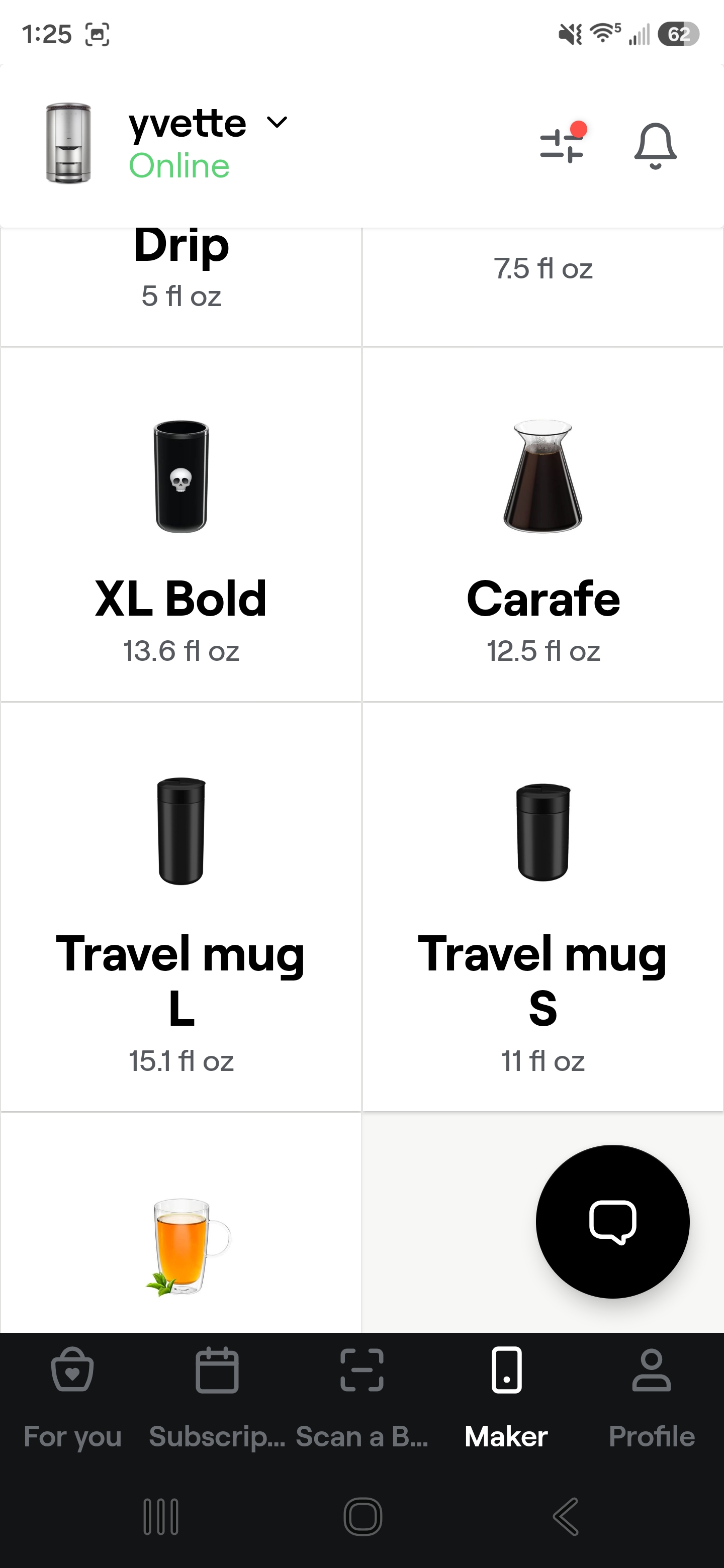 Spinn app size options