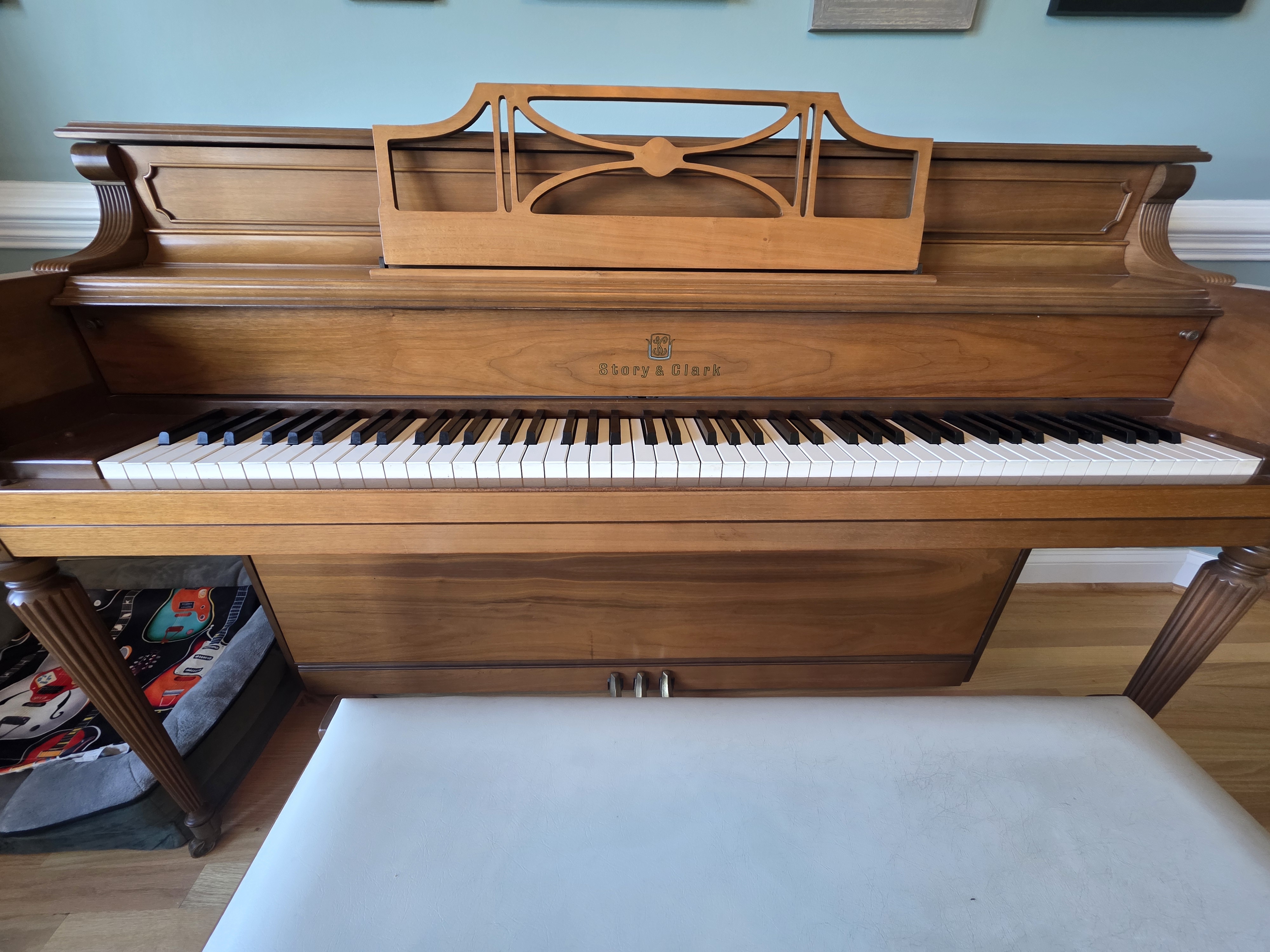 Story and Clark upright piano with bench